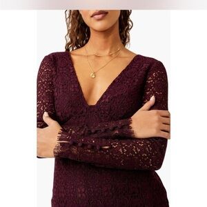 Elegant Burgundy Lace Dress
